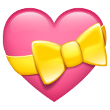 Whatsapp heart with ribbon emoji image