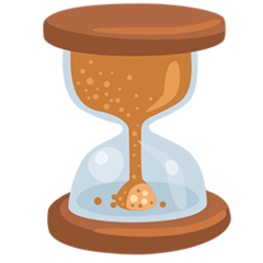 Facebook Messenger hourglass with flowing sand emoji image