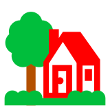 Docomo house with garden emoji image