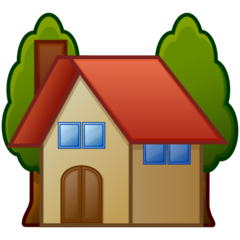 Emojidex house with garden emoji image