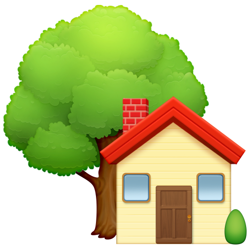 Facebook house with garden emoji image