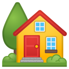 Google house with garden emoji image