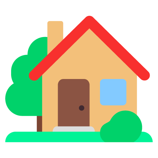 Microsoft house with garden emoji image