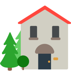 Mozilla house with garden emoji image