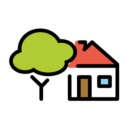 Openmoji house with garden emoji image