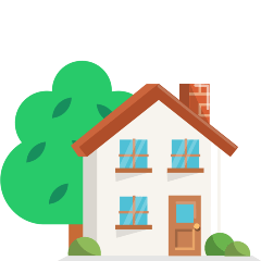 Skype house with garden emoji image