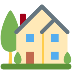 Twitter house with garden emoji image