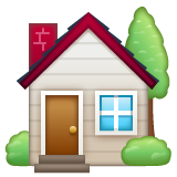 Whatsapp house with garden emoji image