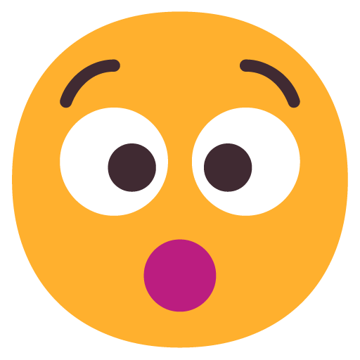 Microsoft hushed face emoji image
