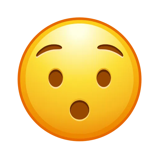Telegram hushed face emoji image