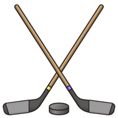 Emojidex ice hockey stick and puck emoji image