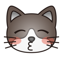 Emojidex kissing cat face with closed eyes emoji image