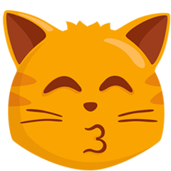 Facebook Messenger kissing cat face with closed eyes emoji image
