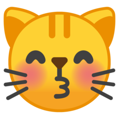 Google kissing cat face with closed eyes emoji image