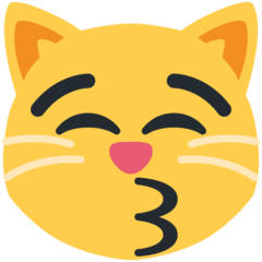 Twitter kissing cat face with closed eyes emoji image