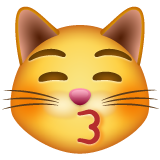 Whatsapp kissing cat face with closed eyes emoji image