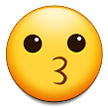 Samsung kissing face emoji image