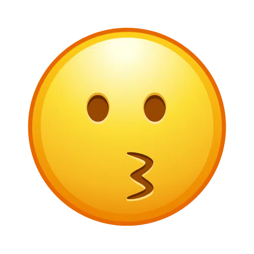 Telegram kissing face emoji image