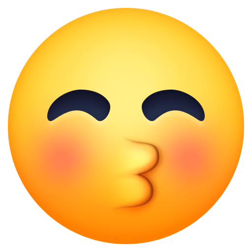 Facebook kissing face with closed eyes emoji image