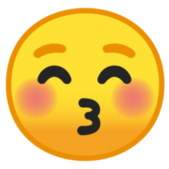 Google kissing face with closed eyes emoji image