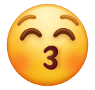 Huawei kissing face with closed eyes emoji image
