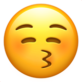 IOS/Apple kissing face with closed eyes emoji image