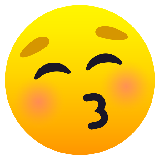 JoyPixels kissing face with closed eyes emoji image
