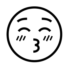 Noto Emoji Font kissing face with closed eyes emoji image