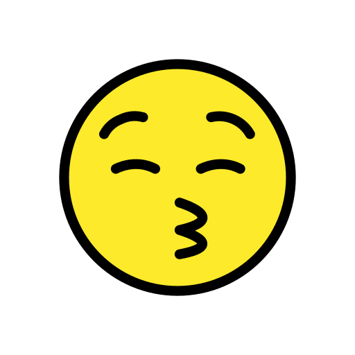 Openmoji kissing face with closed eyes emoji image