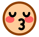 SoftBank kissing face with closed eyes emoji image