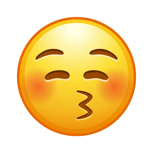 Telegram kissing face with closed eyes emoji image