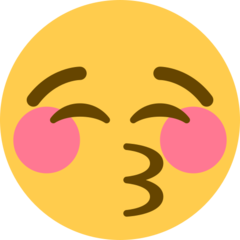 Twitter kissing face with closed eyes emoji image