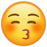 Whatsapp kissing face with closed eyes emoji image