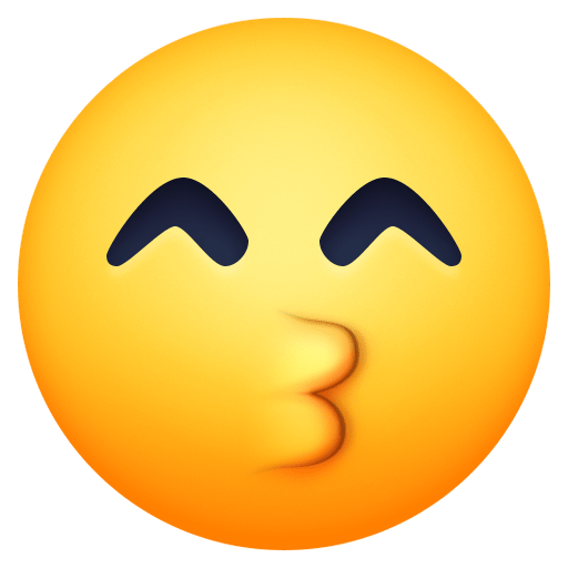 Facebook kissing face with smiling eyes emoji image