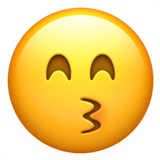 IOS/Apple kissing face with smiling eyes emoji image