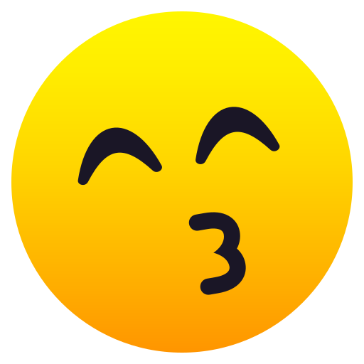 JoyPixels kissing face with smiling eyes emoji image