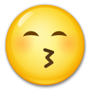 LG kissing face with smiling eyes emoji image