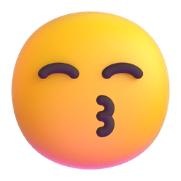 Microsoft Teams kissing face with smiling eyes emoji image