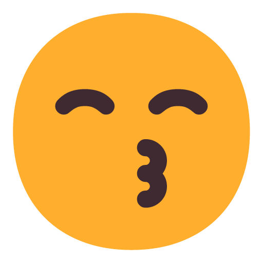 Microsoft kissing face with smiling eyes emoji image