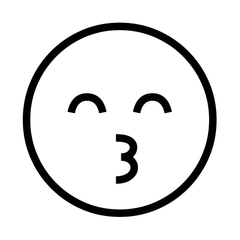 Noto Emoji Font kissing face with smiling eyes emoji image