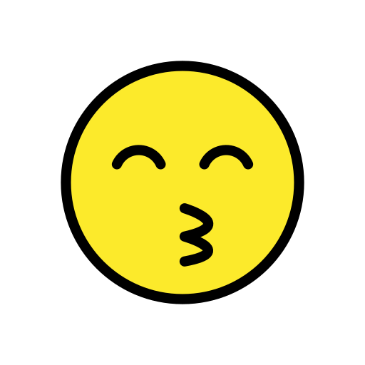 Openmoji kissing face with smiling eyes emoji image