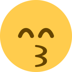 Twitter kissing face with smiling eyes emoji image