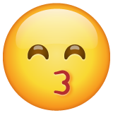 Whatsapp kissing face with smiling eyes emoji image