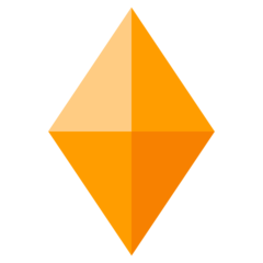 Emojidex large orange diamond emoji image