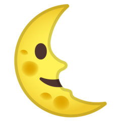 Google last quarter moon with face emoji image