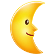 Samsung last quarter moon with face emoji image