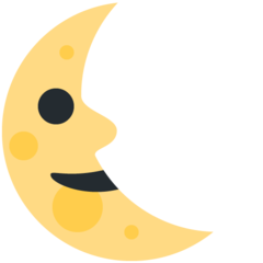 Twitter last quarter moon with face emoji image