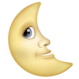 Whatsapp last quarter moon with face emoji image