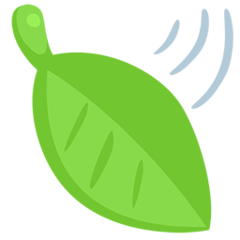 Facebook Messenger leaf fluttering in wind emoji image