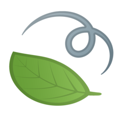 Google leaf fluttering in wind emoji image